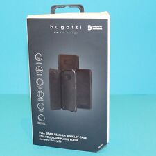 Genuine Bugatti FULL GRAIN LEATHER Booklet Case for Samsung Galaxy S8 - Black