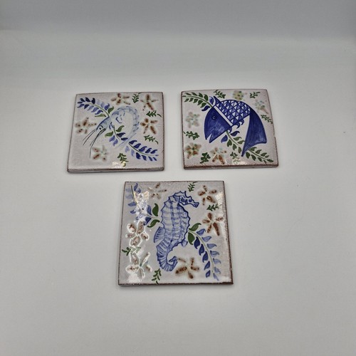 Hand painted decorative - blue, &