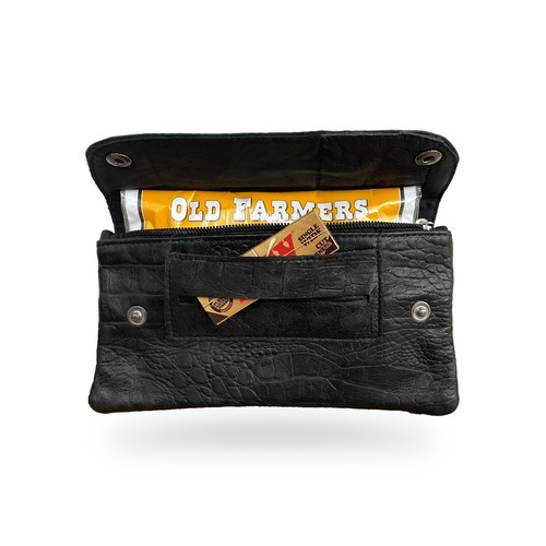 Soft leather tobacco pouch - leather,