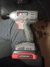 Porter Cable PC1800ID 18V 18 Volt 1/4" Hex Impact Drill Driver Tool And Battery 