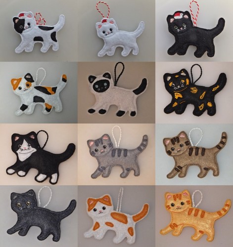 Felt cat hanging - hanging, decoration