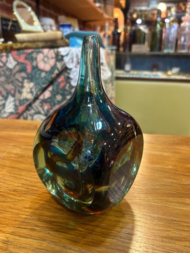 Mdina glass cube - vase, 1978