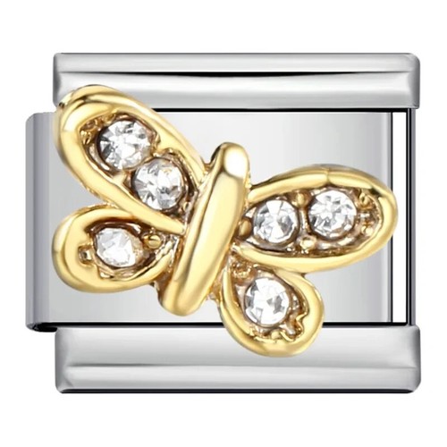 Gold silver robin - gold, charm