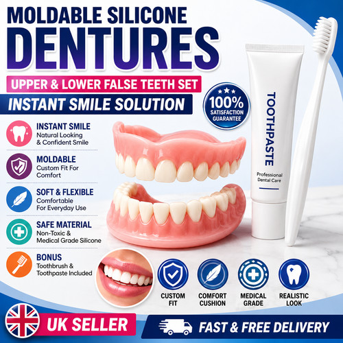Mouldable silicone false teeth - silicone,
