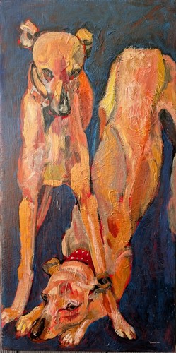 Whippets 12x24 inches - whippets,