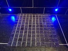  Black Crystal Starburst Quartz Sparkle Stone Mosaic Tile 30 x 30 x 10cm Sheet 