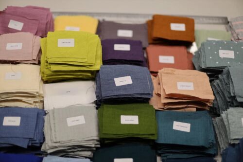 Linen fabric scraps - fabric,
