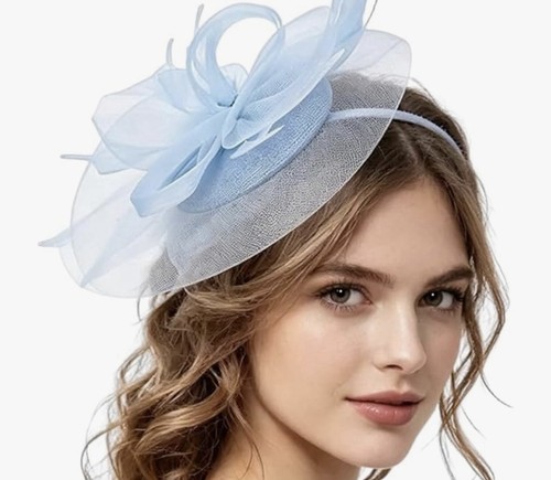 Light blue fascinator hat - light,