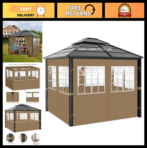 10x12 gazebo privacy curtains - 10x12,
