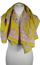 Atelier Versace Floral Silk Scarf Multicoloured Pattern Elegant Vintage Satin