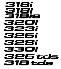 BMW E36 Matte black vinyl badge 316 318 318is 320i 323i 325i 328i 330i 325tds