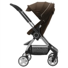 Stokke Scoot Brown, including rain cover, and mosquito Net