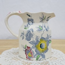 Vintage Ashworth Bros Porcelain Jug Pitcher Hanley Wild Rose Floral Pattern