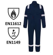 Haztec PetroChemical Flame Retardant Anti Static Coveralls 4XL 60" Overalls Navy