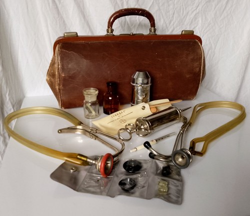 Antique doctor leather - doctor's, bag