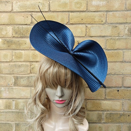 Navy blue fascinator black - navy,