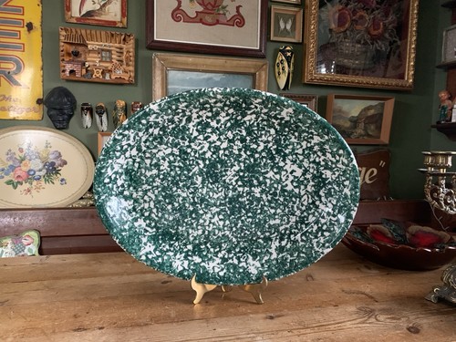 Vintage spongeware oval - vintage,