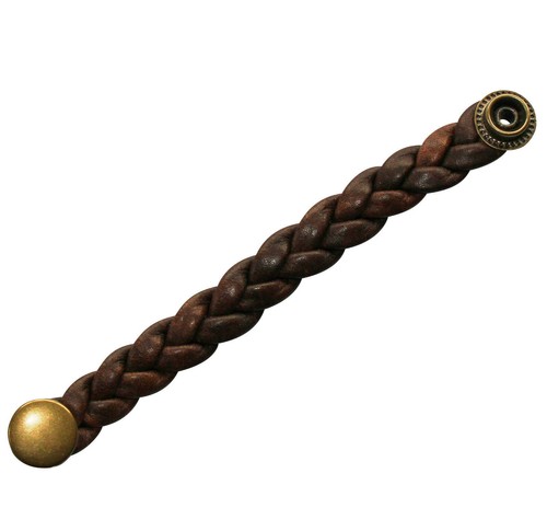 Plain braided brown leather - brown,
