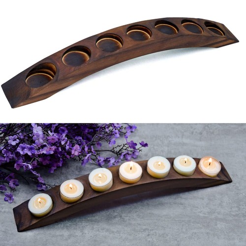 Long wooden bridge tealight - wooden,