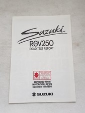 SUZUKI RGV250 Motorcycle Road Test Reprint DEC 1988