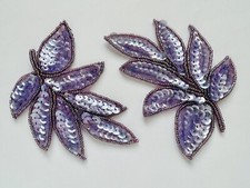2pcs Beaded Sequin Leaf