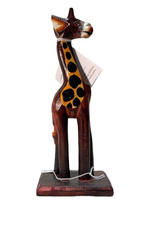 Wooden Giraffe Ornament Statue