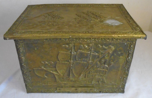 Vintage embossed brass metal - vintage,
