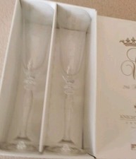 Champagne Lead Crystal Flutes Set of 2 Knightsbridge.  Boxed. 29/04/2011