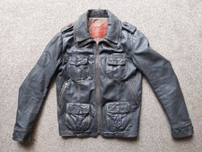 Superdry Brad Brown Leather Jacket. Medium Size. B6