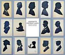 ANTIQUE & VINTAGE SILHOUETTE PORTRAIT CARDS c1900 to c1950 – VARIOUS AVAILABLE
