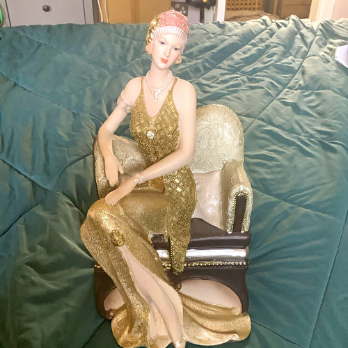 Art deco seated lady - art,