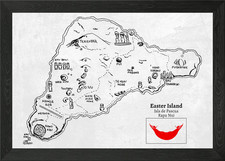 Handdrawn Map of Easter Island