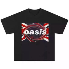 Oasis T Shirt Union Jack Navy Official Licensed Mens Tee Rock Merch NEW Live 25