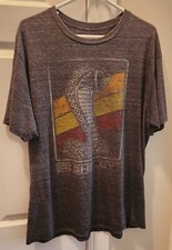 CARROLL SHELBY COBRA T-SHIRT MEN'S 2XL HEATHER GRAY SHORT SLEEVE FIFTH SUN FORD