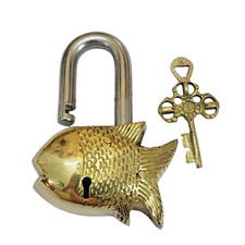 Antique Padlock Brass Hand