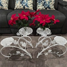 Wrought Iron Plant Shelf Plant Holder with 4 Shelves Flower Pot Support Stand