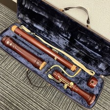 YAMAHA YRB-42 Bass Recorder Baroque Wooden w/ Case Used Good from Japan