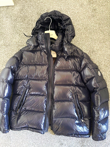 Moncler maya navy hooded down - moncler,