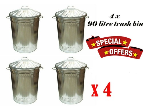 90l trash bin galvanised metal - trash,