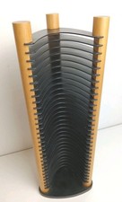 CD Tower Rack Holder Organiser Modern Retro Wood/Plastic Holds 30 CD’s Black