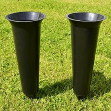 Set of 2 Black Plain Spiked