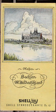 28276c Shell Road Map No. 12 Saxony Central Germany Thuringia 1935