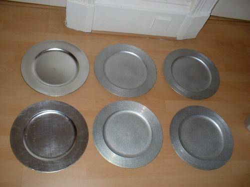 Silver charger plates 33cm - silver,
