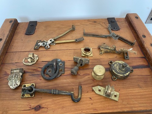 Lot antique brass sash - antique,