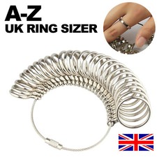RING SIZER FINGER MEASURE GAUGE BRITISH UK A-Z SIZES FOR MEN & WOMEN REUSABLE