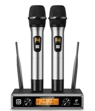 TONOR TW820 Wireless Metal UHF Microphones - Set of 2
