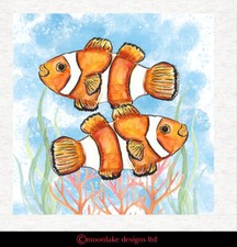 Animal - Clown Fish Fabric Craft Panels in 100% Cotton or Polyester