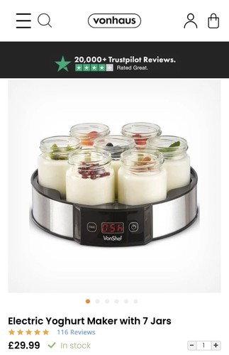 Vonhaus yoghurt maker - vonhaus,