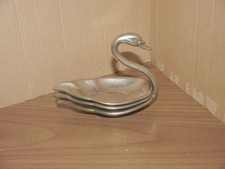 Seba Silver Plated Stacking Ashtrays in the Shape of a Swan