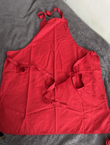 Red apron cleaners tabard - 3x,